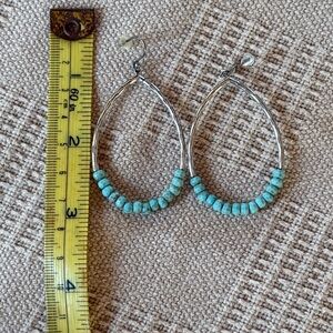 Lucky Brand Silver and Blue Earrings